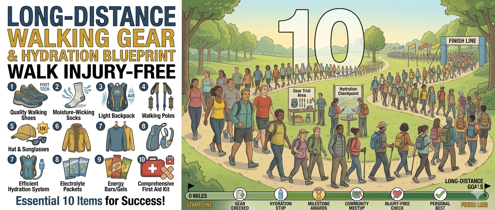 The Long-Distance Walking Gear and Hydration Blueprint: Walk Injury-Free