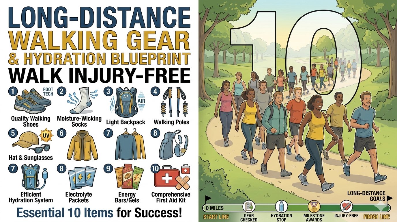 The Long-Distance Walking Gear and Hydration Blueprint: Walk Injury-Free